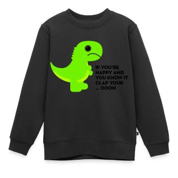 T-Rex tape dans vos mains - Sweat Premium enfant bio - noir - Devant - AI Model Kid Female (0cm)