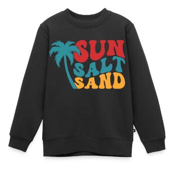 Sun Salt Sand Sommer Sonne Strand Palmen Urlaub - Kinder Premium Organic Sweatshirt - Schwarz - Vorne - AI Model Kid Female (0cm)