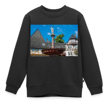 Brunnen auf historischem Marktplatz Goslar - Kinder Premium Organic Sweatshirt - Schwarz - Vorne - AI Model Kid Female (0cm)