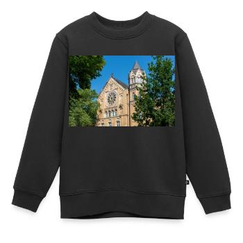 bâtiment historique école secondaire Ratsgymnasium - Sweat Premium enfant bio - noir - Devant - AI Model Kid Female (0cm)