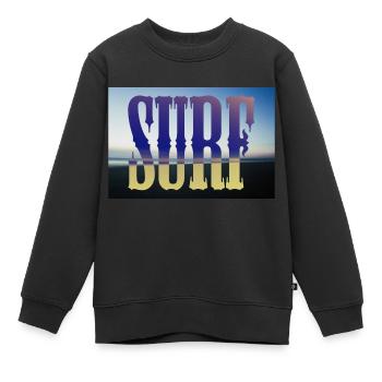 SURF Vie - Sweat Premium enfant bio - noir - Devant - AI Model Kid Female (0cm)