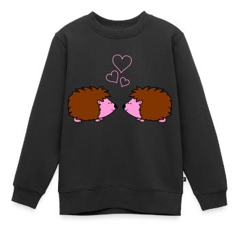 igel verliebt - Kinder Premium Organic Sweatshirt - Schwarz - Vorne - AI Model Kid Female (0cm)
