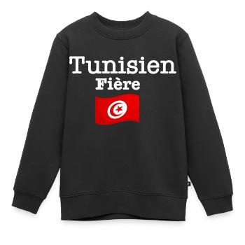 Tunisien Fière - Sweat Premium enfant bio - noir - Devant - AI Model Kid Female (0cm)