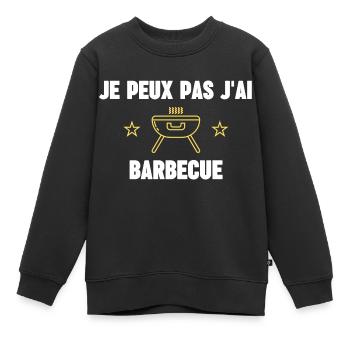 je peux pas j'ai barbecue - Sweat Premium enfant bio - noir - Devant - AI Model Kid Female (0cm)