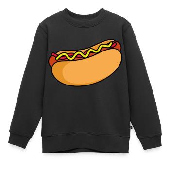 hot-dog - Sweat Premium enfant bio - noir - Devant - AI Model Kid Female (0cm)