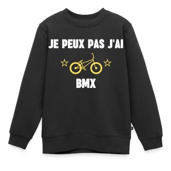 je peux pas j'ai bmx - Sweat Premium enfant bio - noir - Devant - AI Model Kid Female (0cm)