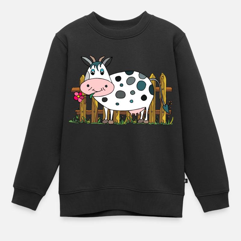 Vache - Sweat Premium enfant bio - noir