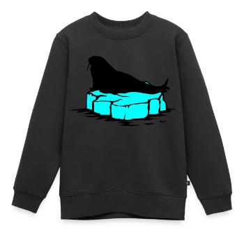 seehund eis - Kinder Premium Organic Sweatshirt - Schwarz - Vorne - AI Model Kid Female (0cm)