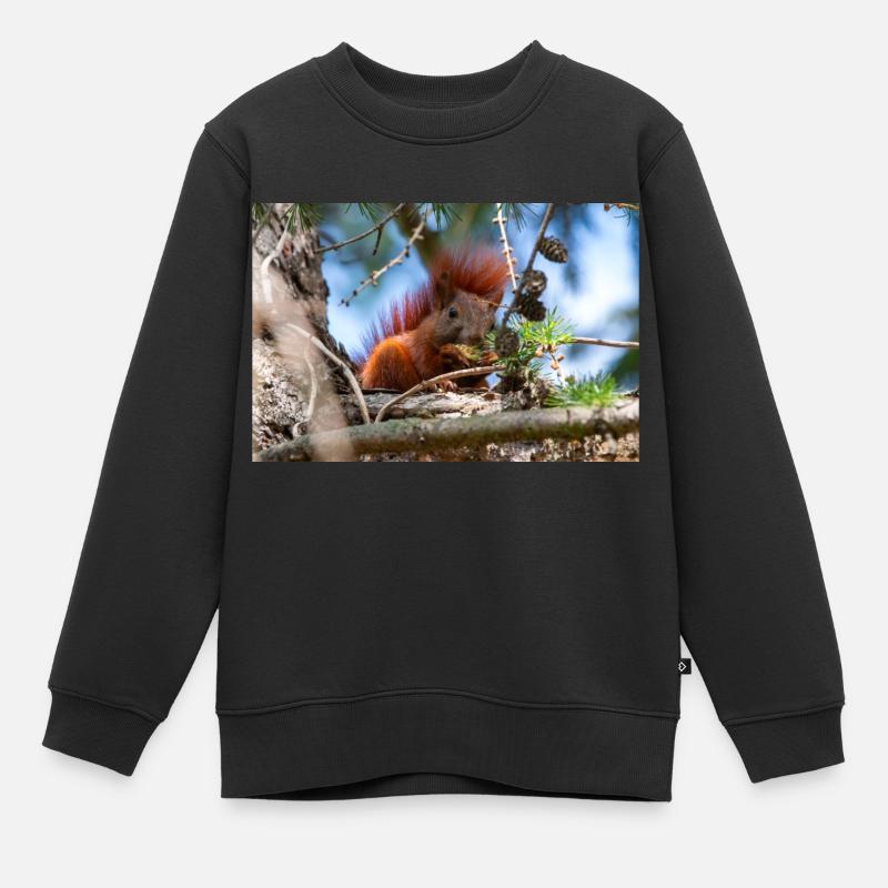 Eichhörnchen Sciurus - Kinder Premium Organic Sweatshirt - Schwarz