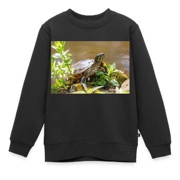 Yellow-bellied slider Gelbbauch-Schmuckschildkröte - Kinder Premium Organic Sweatshirt - Schwarz - Vorne - AI Model Kid Female (0cm)