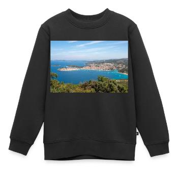Vue panoramique Primošten Šibenik-Knin Croatie - Sweat Premium enfant bio - noir - Devant - AI Model Kid Female (0cm)