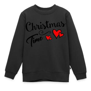 Période de Noël - Sweat Premium enfant bio - noir - Devant - AI Model Kid Female (0cm)