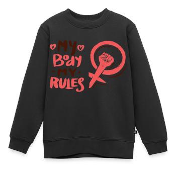 Fraunpower Emanzipation - Kinder Premium Organic Sweatshirt - Schwarz - Vorne - AI Model Kid Female (0cm)