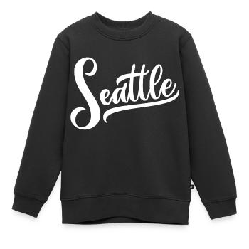 Seattle - Sweat Premium enfant bio - noir - Devant - AI Model Kid Female (0cm)