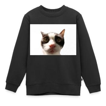 Katze - Kinder Premium Organic Sweatshirt - Schwarz - Vorne - AI Model Kid Female (0cm)