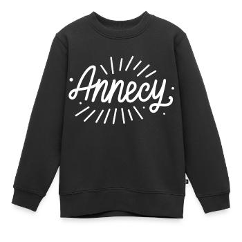 Annecy - Sweat Premium enfant bio - noir - Devant - AI Model Kid Female (0cm)