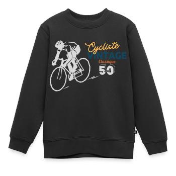 Classic Cyclist - Kids Premium Organic Sweatshirt - black - Front - AI Model Kid Female (0cm)