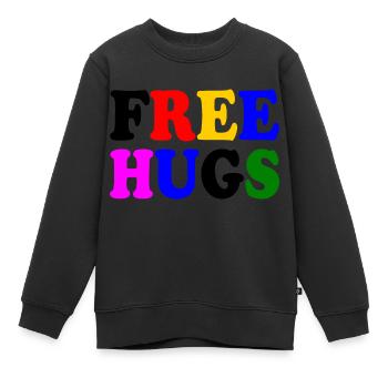 Free hugs - Kinder Premium Organic Sweatshirt - Schwarz - Vorne - AI Model Kid Female (0cm)