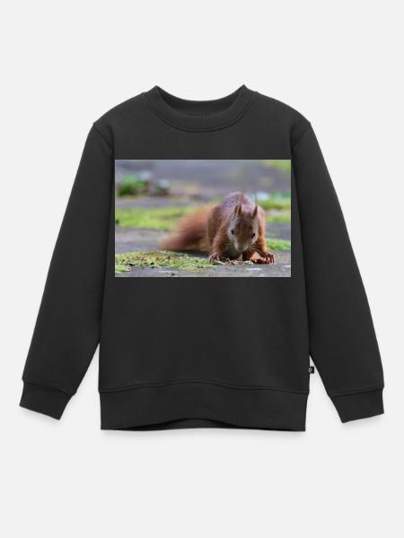 Eichhörnchen - Kinder Premium Organic Sweatshirt - Schwarz
