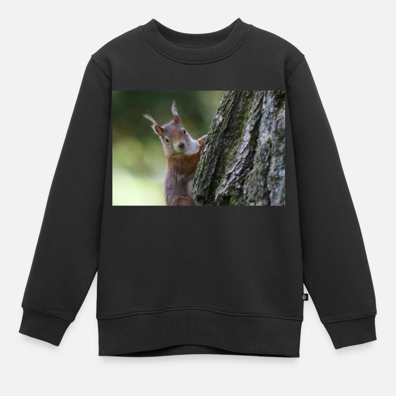 Eichhörnchen,Isibat - Kinder Premium Organic Sweatshirt - Schwarz