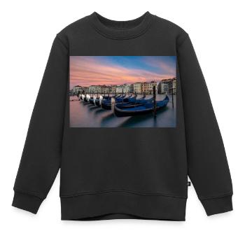 Gondoles sur le Grand Canal - Sweat Premium enfant bio - noir - Devant - AI Model Kid Female (0cm)