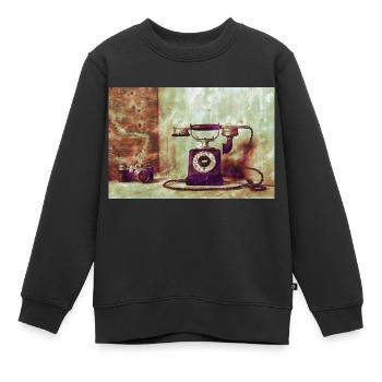 Telefon mit Kamera - Kinder Premium Organic Sweatshirt - Schwarz - Vorne - AI Model Kid Female (0cm)