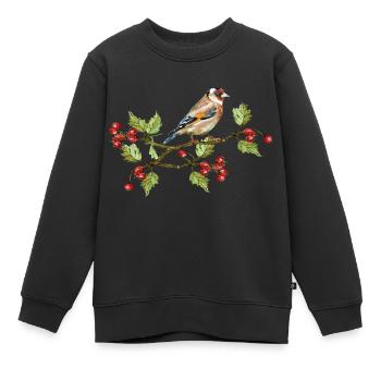 Bunter Vogel - Kinder Premium Organic Sweatshirt - Schwarz - Vorne - AI Model Kid Female (0cm)