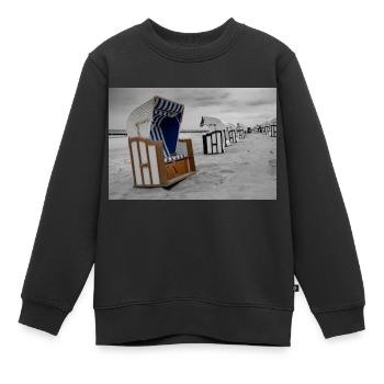 Strandkorb an der Ostsee - Kinder Premium Organic Sweatshirt - Schwarz - Vorne - AI Model Kid Female (0cm)