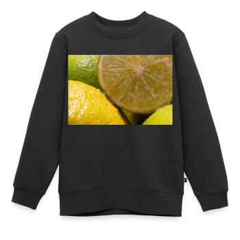 Limette - Kinder Premium Organic Sweatshirt - Schwarz - Vorne - AI Model Kid Female (0cm)