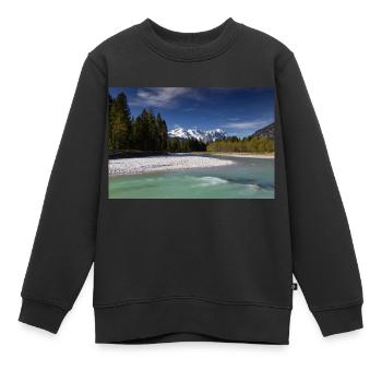 Loisach avec vue sur la Zugspitze - Sweat Premium enfant bio - noir - Devant - AI Model Kid Female (0cm)