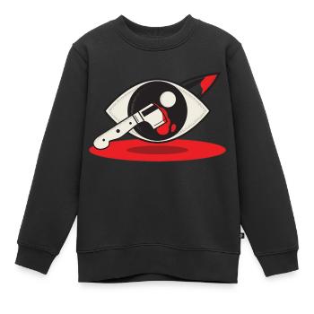 Messer im Auge Logo - Kinder Premium Organic Sweatshirt - Schwarz - Vorne - AI Model Kid Female (0cm)