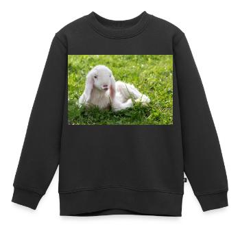 Agneau avec un baiser - Sweat Premium enfant bio - noir - Devant - AI Model Kid Female (0cm)