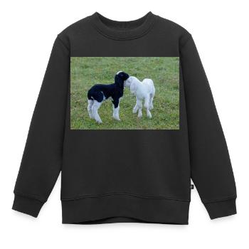 Agneaux noirs et blancs - Sweat Premium enfant bio - noir - Devant - AI Model Kid Female (0cm)