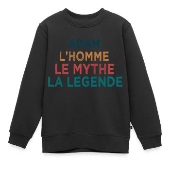 Adam la légende - Sweat Premium enfant bio - noir - Devant - AI Model Kid Female (0cm)
