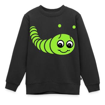 Raupen Insektenliebe Kleine Raupe - Kinder Premium Organic Sweatshirt - Schwarz - Vorne - AI Model Kid Female (0cm)