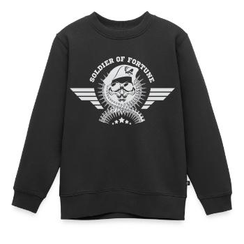 Armée, Guerre, Militaire, Uniforme, Force, Soldat Camouflage - Sweat Premium enfant bio - noir - Devant - AI Model Kid Female (0cm)