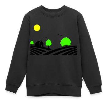 farm - Kids Premium Organic Sweatshirt - black - Front - AI Model Kid Female (0cm)