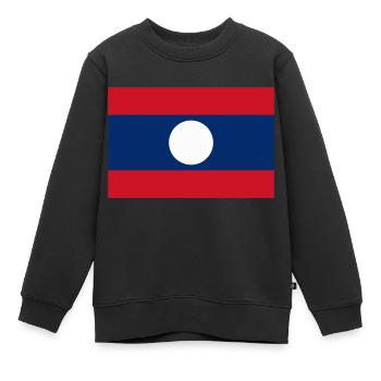 Flagge von Laos / Drapeau Laos - Kinder Premium Organic Sweatshirt - Schwarz - Vorne - AI Model Kid Female (0cm)