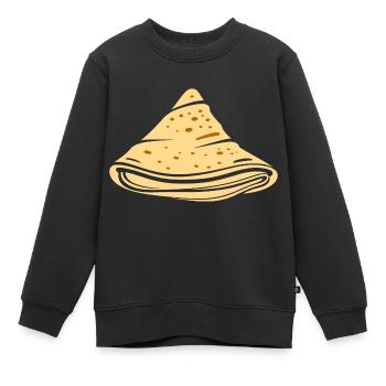 Crêpes Bretagne humour crêpe - Sweat Premium enfant bio - noir - Devant - AI Model Kid Female (0cm)