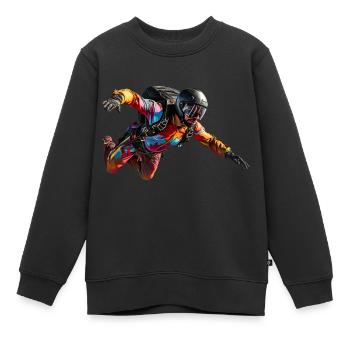 Fallschirmspringen ist ein Extremsport - Kinder Premium Organic Sweatshirt - Schwarz - Vorne - AI Model Kid Female (0cm)