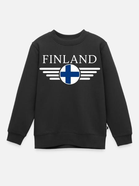 T-shirt Finlande : Design, Nature, Souvenir - Sweat Premium enfant bio - noir