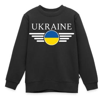 T-shirt Ukraine : Histoire, Nature, Tradition - Sweat Premium enfant bio - noir - Devant - AI Model Kid Female (0cm)