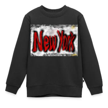 New York Street Art - Sweat Premium enfant bio - noir - Devant - AI Model Kid Female (0cm)