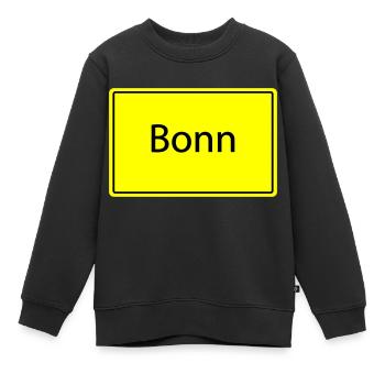 ortsschild bonn - Kinder Premium Organic Sweatshirt - Schwarz - Vorne - AI Model Kid Female (0cm)