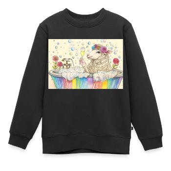 Schaf in Badewanne - Kinder Premium Organic Sweatshirt - Schwarz - Vorne - AI Model Kid Female (0cm)