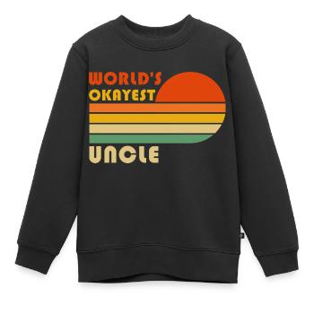 World's Okayest Uncle Funny Retro Vintage - Kinder Premium Organic Sweatshirt - Schwarz - Vorne - AI Model Kid Female (0cm)