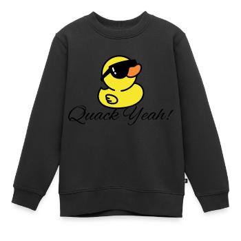 Femmes Quak Yeah Funny Duck - Sweat Premium enfant bio - noir - Devant - AI Model Kid Female (0cm)