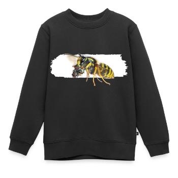 Guêpe pendant le transport - Sweat Premium enfant bio - noir - Devant - AI Model Kid Female (0cm)
