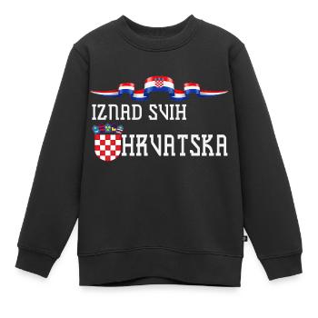 Kroatien hrvatska kroatien hrv hr zagreb geteilte Flagge - Kinder Premium Organic Sweatshirt - Schwarz - Vorne - AI Model Kid Female (0cm)