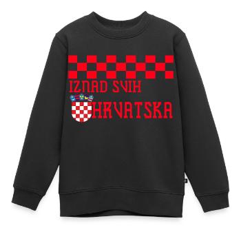 Kroatien hrvatska kroatien hrv hr zagreb geteilte Flagge - Kinder Premium Organic Sweatshirt - Schwarz - Vorne - AI Model Kid Female (0cm)